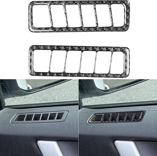 Premium Carbon Fiber Compatible with Ford Edge 2011-2014 2012 2013 SEL/Limited/SE/Sport Accessories Car Inner Door A-Pillar Air Vent Frame Cover Interior Trim Sticker Decal Black 2PCS