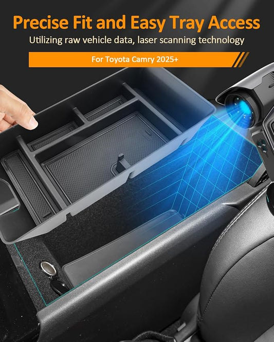 CDEFG for 2025 2026 Toyota Camry Accessories Center Console Organizer Tray Camry 2025+ (LE, SE, XLE and XSE) Armrest Storage Middle Console Insert