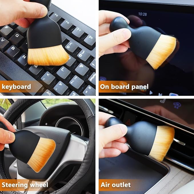 5Pcs Car Interior Cleaning Brush Set, Including Detailed car Cleaning Brushes, Suitable for Cleaning car interiors, Body Surfaces, air Vents, Sofas, and Computers.