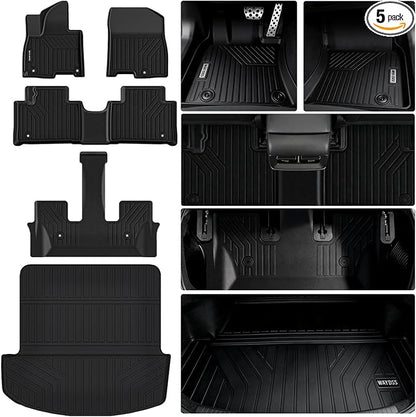 Floor Mats for 2026 Hyundai Palisade Hybrid Accessories, fit SEL、SEL Premium、Limited、Calligraphy, Cargo Mat Custom TPE All Weather Protection Full Coverage Trunk Liner & Floor Liner for Palisade