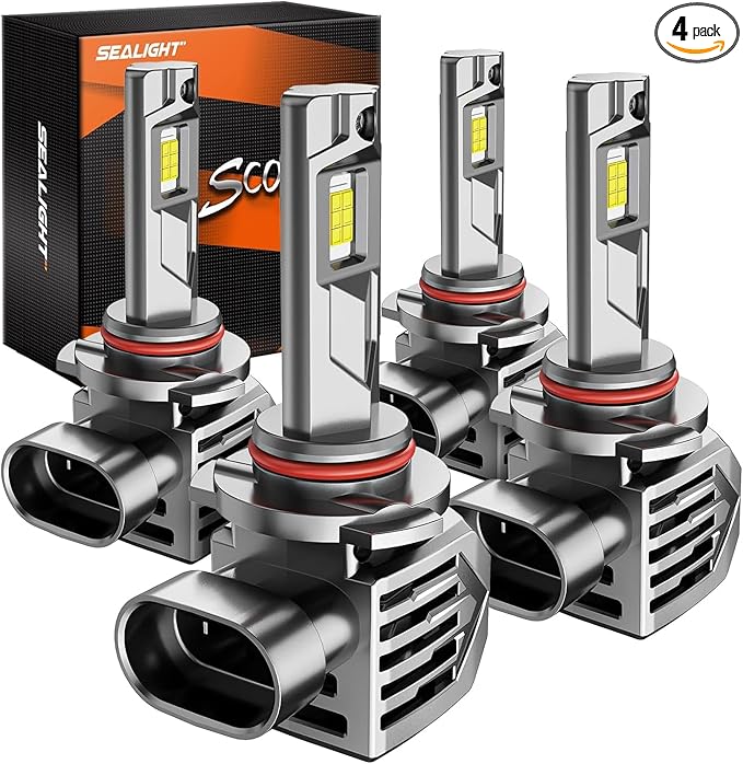 SEALIGHT 9005 9006 Fog Lamps or DRL 120000LM 9×Brightness High Power for ATVs & Powersports, 2026 Version, S7S Series Wireless 9005 9006 Fog Lamps Water Proof 10 Years Lifespan- Pack of 4