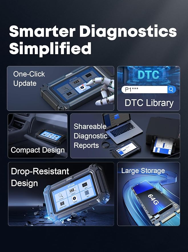 XTOOL D6 OBD2 Scanner Diagnostic Tool with Lifetime Free Updates: 2026 Full System Scan Tool with 15 Resets, Crank Sensor/Throttle Relearn, EPB, Oil Reset, ABS Bleed, FCA & CAN FD, Upgrade of D5S
