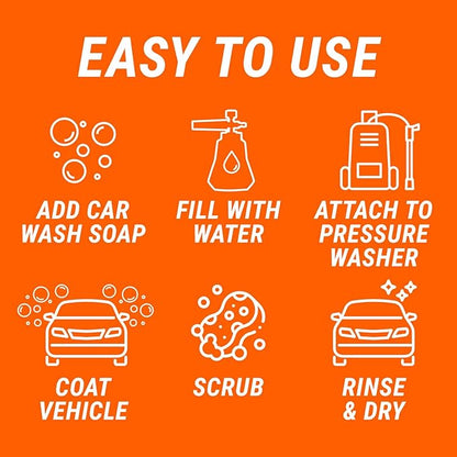 Armor All 2-in-1 Foam Cannon Kit - Car Wash & Detail Cleaning Kit for Power Washers, Garden Hoses, Foam Applicator & Adaptor, Gifts for Men, Pack of 1