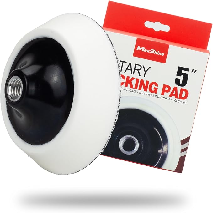 Maxshine 5” Universal Rotary Polisher Backing Pad – 125mm Hook & Loop Plate with 5/8” Thread – Professional Car Detailing Accessory for Buffing, Polishing, Paint Correction & Glossy Finish