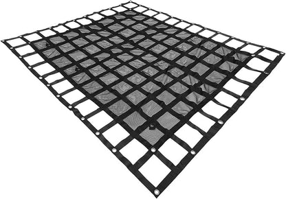 VEVOR Cargo Net with Mesh, 8' x 6.7' Cargo Net for Pickup Truck Bed, Heavy Duty Cargo Nets with Cam Buckles & S-Hooks & Cross Strap, Truck Bed Cargo Net for Trailer SUV Jeeps(96" x 80")