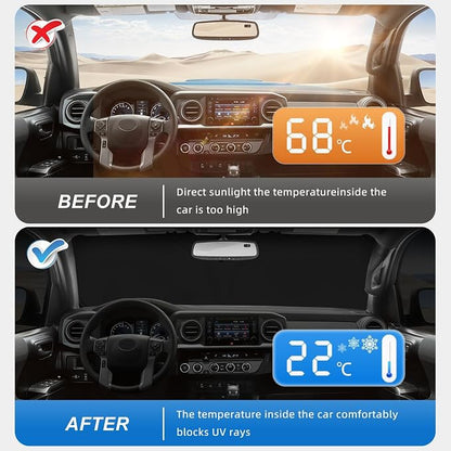 for Audi Q5 Windshield Sun Shade 2018-2024 2025 2026 Front Window Shade Custom Fit Q5 Accessories SQ5 Premium, Premium Plus, Prestige Crossover SUV Sun Visor Foldable Shade Blocks UV Rays Accessories