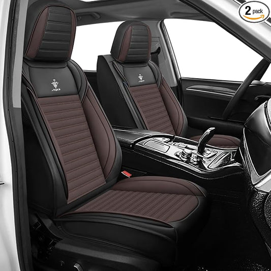 Seat Covers Fit for Nissan Rogue 2015-2026, Breathable and Comfortable Leather Car Seat Cover, Standard Waterproof Cushion Cover Auto Interior Accessories (Black Brown)