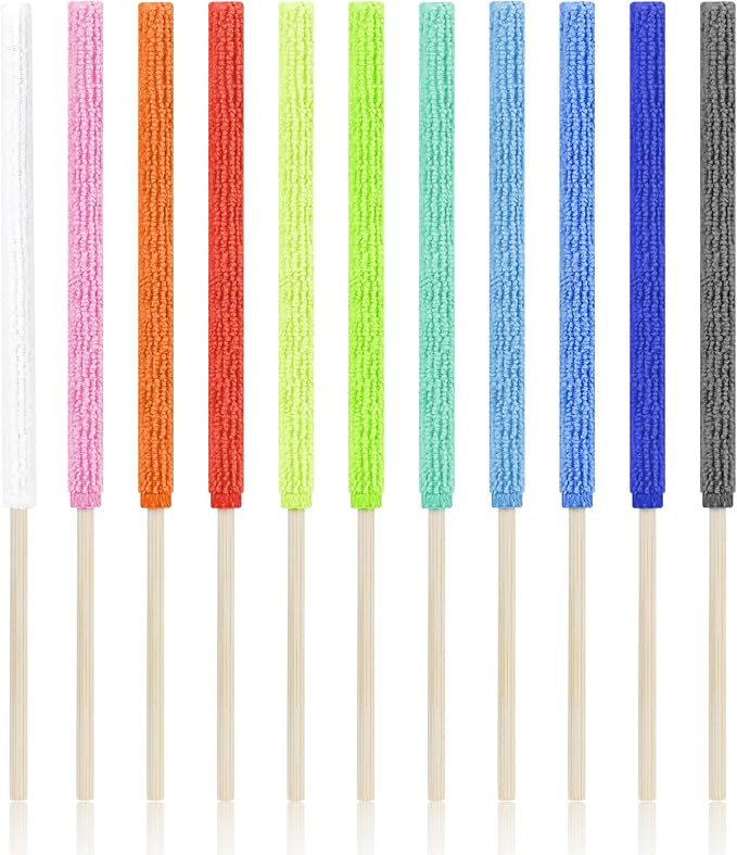 11 PCS Microfiber Detail Duster Sticks, Mini Duster Crevice Cleaning Tool for Car Air Vents, Blinds, Fans, Windows, Small Spaces, Gap Dust Cleaner
