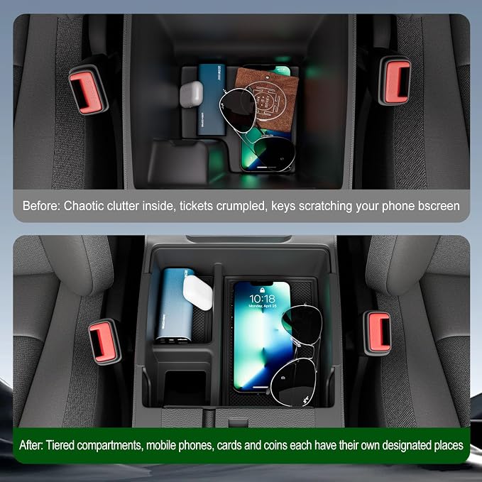 xipoqix Center Console Organizer Compatible with 2022-2026 Nissan Frontier Armrest Trays Storage Box Replacement for 2022 2023 2024 2025 2026 Nissan Frontier Accessories