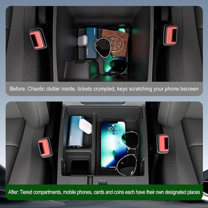 xipoqix Center Console Organizer Compatible with 2022-2026 Nissan Frontier Armrest Trays Storage Box Replacement for 2022 2023 2024 2025 2026 Nissan Frontier Accessories
