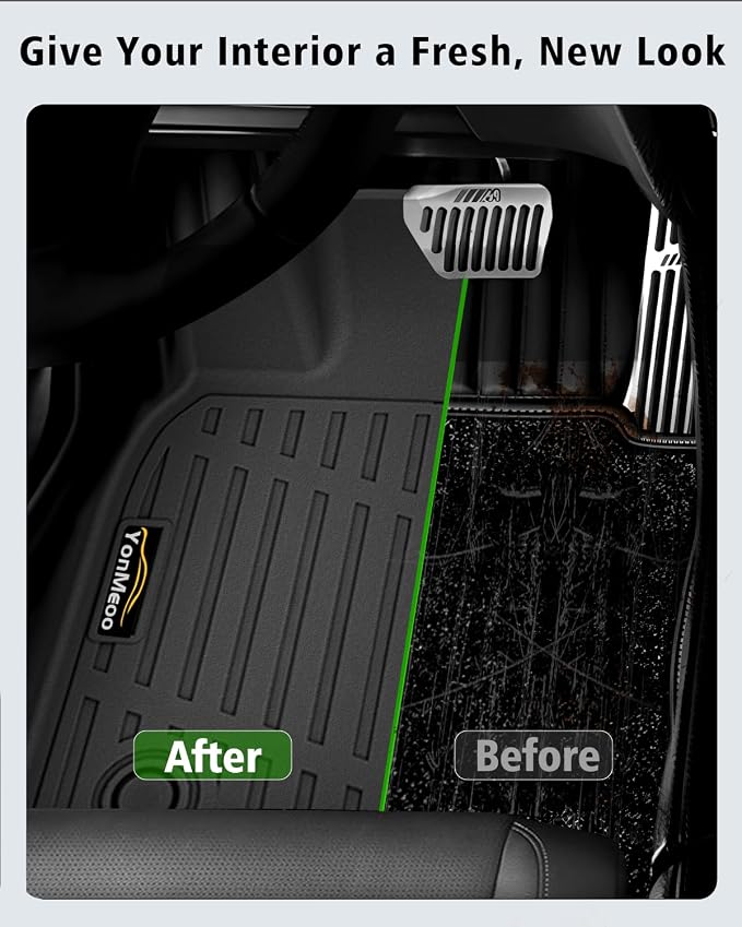 Floor Mats for 2010-2014 Ford F150 SuperCrew/Crew Cab with 1st Row Bucket Seat All Weather TPE Floor Liners Custom Fit for F-150 1st & 2nd Row Anti-Slip Full Set Car Mats