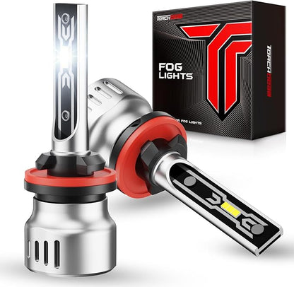 Torchbeam 880 LED Fog Light Bulbs or DRL, 12000LM 6500K Cool White, 1:1Mini Size 880/885/893/899 LED Fog Lights, 60000HRS Lifespan For Cars, Trucks,and SUVs,Pack of 2