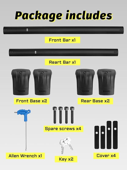 Gdydi 220lbs Rav4 2019-2025 Lockable Roof Rack Cross Bars, Black Aluminum Roof Rack, Fit Flush Side Rails (Not for Adventure/TRD Off-Road/Hybrid Woodland Edition/22-24LE)