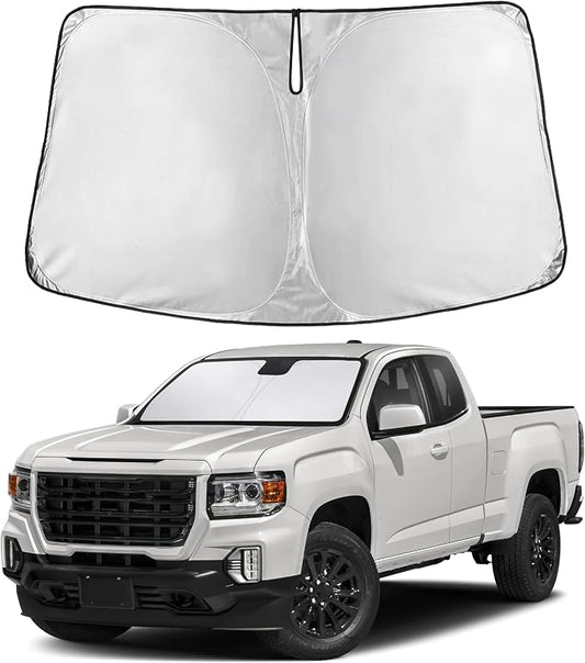 EcoNour Windshield Sunshade Compatible for GMC Canyon 2015-2020 2021 2022, Sun Visor for Front Windshield & Window Sun Shade Cover, UV Heat Blocker & Protector, Car Accessories