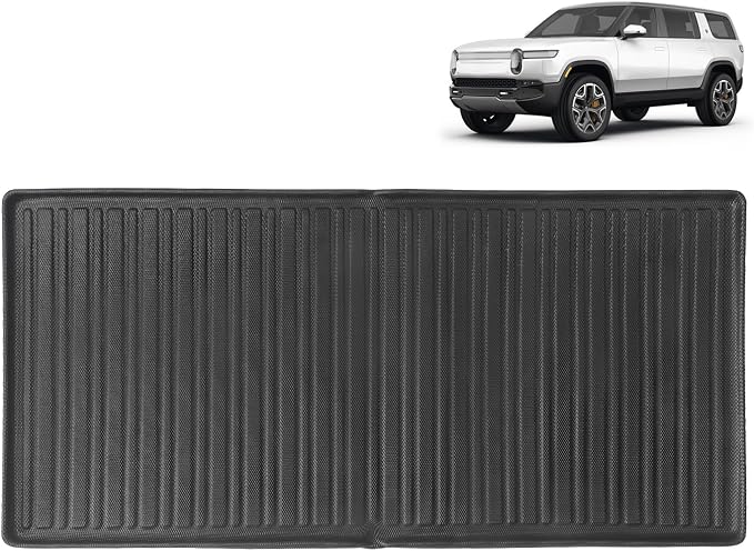 BestEvMod for Rivian R1S All Weather Trunk Mat Protection Accessories, 3D Cargo Liner TPE Material Compatible with Rivian R1S 2022-2025 2026 Interior Accessories
