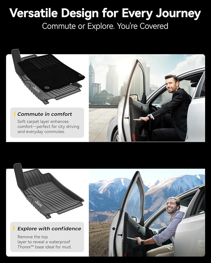 3W Floor Mats with Carpets Custom Fit Mercedes Benz GLB 2020-2026, TPE Floor Liner Thickened Carpet with Safety Locks and Driver Heel Pad for Benz GLB250 GLB35 AMG Cars Accessory