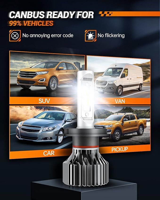 SEALIGHT H11 Bulbs, 4X Super Bright Powersport Bulbs 6000K White Plug and Play, Pack of 2