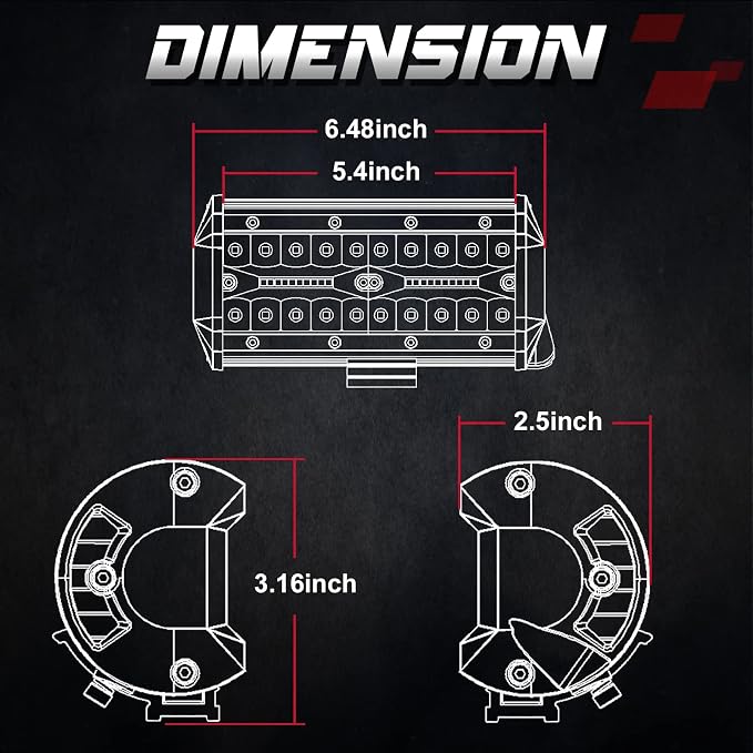 LED Pods, OFFROADTOWN 2pcs 6inch 240W LED Light Bar Off Road Driving Lights LED Work Light Spot Flood Combo Fog Light Waterproof Cubes for Truck Boat Pickup UTV ATV Marine Motorcycle
