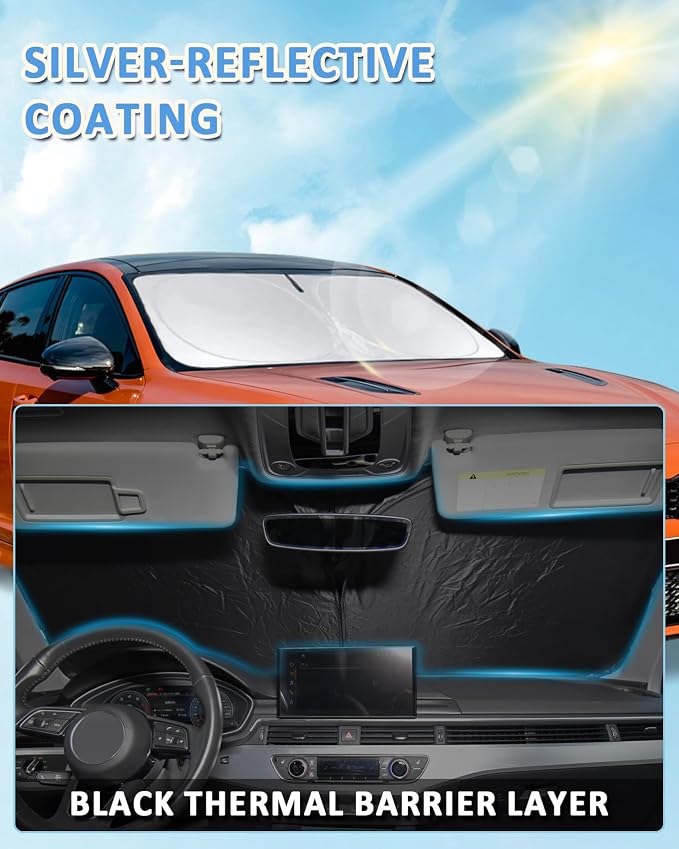 Sun Shade for CX-30 Windshield Sunshade Custom fit for Mazda CX30 2019-2025 2026 Car Accessories Foldable Front Window Cover Retractable Shield Visor Protector Keep Interior Cool Blocker