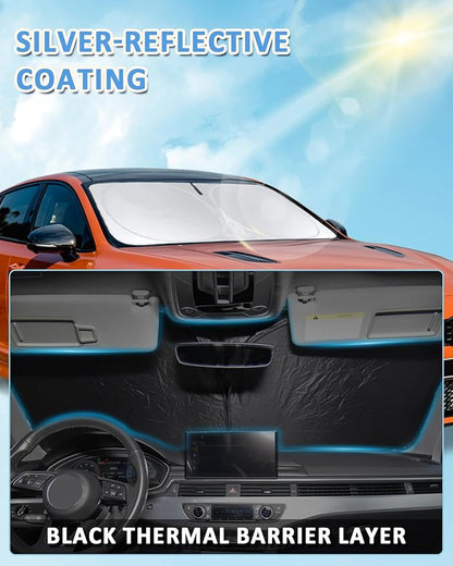 Sun Shade for CX-30 Windshield Sunshade Custom fit for Mazda CX30 2019-2025 2026 Car Accessories Foldable Front Window Cover Retractable Shield Visor Protector Keep Interior Cool Blocker