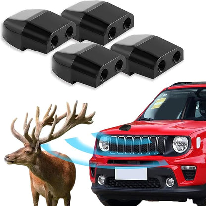 4PCS Deer Whistles for Car, Automotive Deer Warning Whistle Devices, Avoid Collisions Deer Warning Devices with Adhesive Tapes, Universal Animal Alert Accessories Fit Cars (Black, 4PCS)