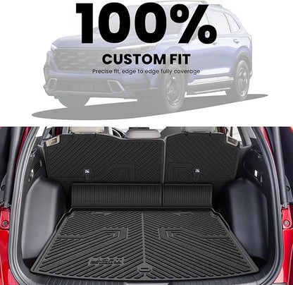 LASFIT Full Set Floor Mats for Honda CR-V 2026 2025 2024 2023 (Gasoline & Hybrid & e:FCEV), All Weather TPE Custom Fit Floor Liners 1st & 2nd Row & Seat Back Mat & Cargo Mat (Upper Position)