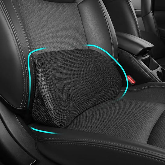 lumbar support for car, driver seat lumbar pillow, ergonomic car seat back cushion, Memory Foam mesh back support, orthopedic, Improve Sitting Posture Back Pain Relief, Soft Breathable Durable 1P