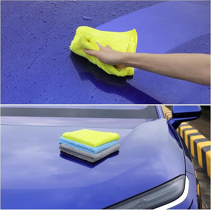 Car Wash Drying Towels, 450gsm Ultra-Thick Absorbent Lint-Free Extra Soft Microfiber Rags for Car Detailing, Interior & Exterior Cleaning Cloths, 16in x 16in - Microfiber, Mixed Colors, 6 Packs