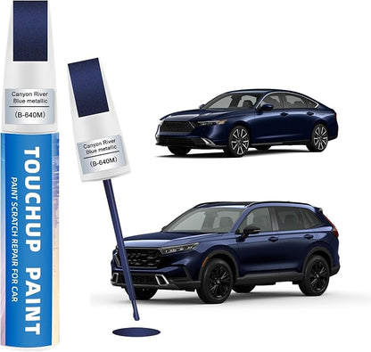 Canyon River Blue Metallic(B-640M) Touch Up Paint for Honda 2-in-1 Car Scratch Repair Pen for Rock Chips, Door Scratches & Paint Nicks Exact Color Match Quick Dry DIY Fix for Civic Accord CR-V