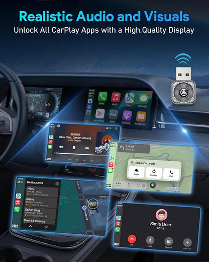 Wireless CarPlay Adapter iPhone Apple—Ultra Mini(60% Reduced Size),2026 2-in-1 Android Auto Adapter, 3X Automatic Connection Navigation, Plug and Play, Compatible with iOS 10+, Android 11+