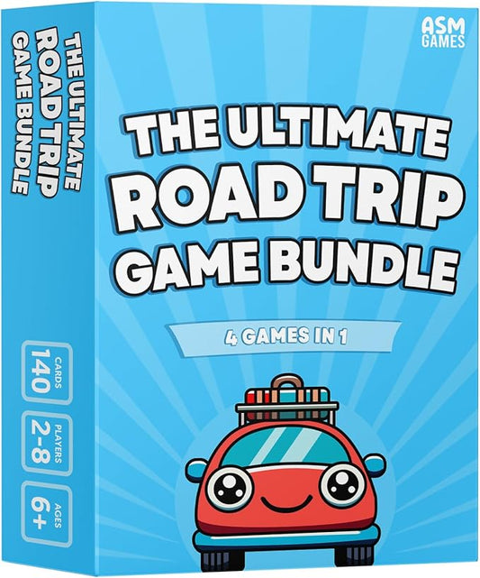 The Ultimate Road Trip Game Bundle, a 4-in-1 Travel Game and Car Game for Kids and Adults, Filled with Must-Have Road Activities