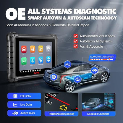 Autel Scanner MaxiCheck MX900, 2026 Bidirectional OBD2 Diagnostic Scan Tool with CAN FD DOIP, 8In US Ver. of MaxiCOM MK900 MK900BT V2.0 of MK808S MK808 MK808BT MX808S, 3000+ Active Test, 40+ Service