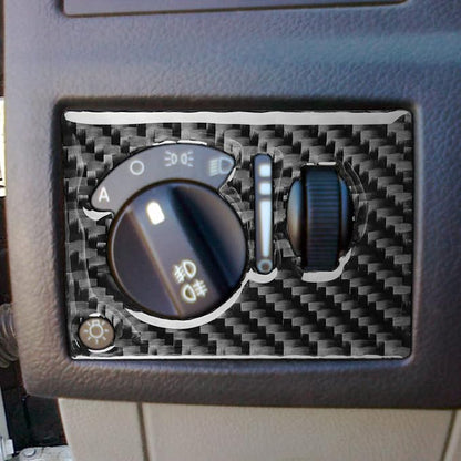Car Headlight Switch Decal Driver Side Dash Sticker Real Carbon Fiber Trim Compatible with Dodge Charger 2008 2009 2010 Interior Accessories Decor Style B Black