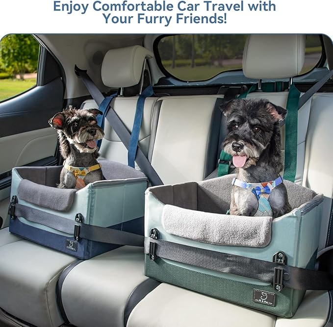 Upgraded Dog Car Seats for Small Dogs Under 25lbs – Safety Booster Seat with Patent Buckles, Adjustable Leash, for Travel, Cars, SUV, Pickup – A4Pet Pet Bed for Puppy & Cat