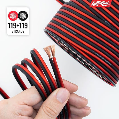 Install Link 14 Gauge Speaker Wire (Speaker Cable) for Car, Home or RV Audio Cable, 100ft, CCA