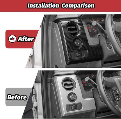 JeCar Carbon Fiber Interior Center Console Dashboard Panel Cover Trim Kit Fit for Ford F150 Raptor 2009-2014