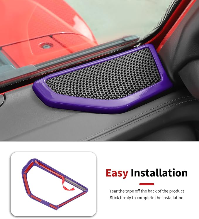 JWWY Interior Trim Kit Full Set Dress-Up Decor Set Center Console Gear Shift Dashboard Panel,Door Window Switch Knob Speaker Cover Trim for 2024–2026 Jeep Wrangler JL JLU & Gladiator JT Purple 28pcs