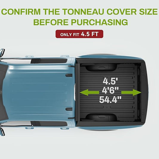 AUTOSAVER88 Soft Roll Up Truck Bed Tonneau Cover Compatible with 2022 2023 2024 2025 2026 Ford Maverick 4.5 Feet Bed