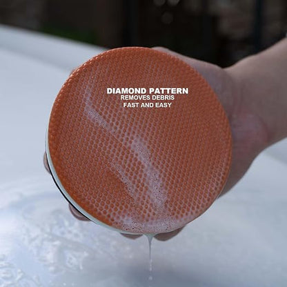 2 Pcs Hand Clay Bar Pad for Car Detailing, Synthetic Decontamination Clay Pad for Cleaning, Removing Paint Contaminant, and Creating a Smooth Surface, Sponge Absorbs Water and Soap