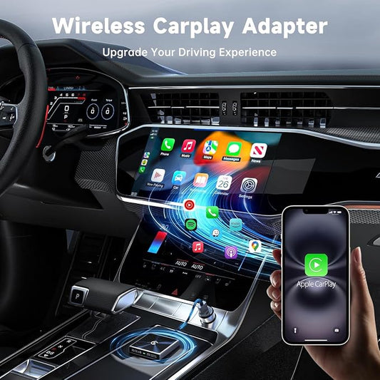 Wireless CarPlay Adapter for iPhone, Converts Wired to Wireless Apple CarPlay Adapter, Includes USB-A to USB-C Dongle, Easy Use, Stable Control, No Delay, Compatible with Cars from 2016 & iOS 10+