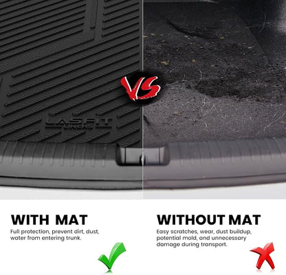 LASFIT Trunk Mat for Ford Fusion 2013-2020 (Only Fit Gasoline Not Fit Hybrid & PHEV) All Weather TPE Mats Custom Fit Cargo Mats for Ford Fusion Car Mats and Cargo Liner, Black