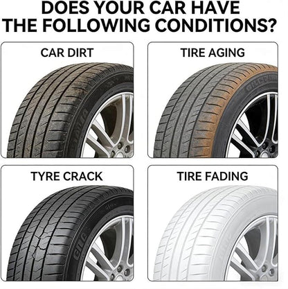 Car Tire Ceramic Coating, 2026 Powerful Wheel Cleaning Refurbish Wax with UV Blocking Dust, Tyre Nourish Cream, Tire Shine Cream for Long-Lasting Auto Care(1Pcs)