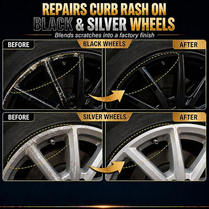 Silver Rim Touch Up Paint - Wheel Scratch Repair Kit for Curb Rash & Scratches, Quick and Easy Rim Paint for Wheel Repair, Universal Silver