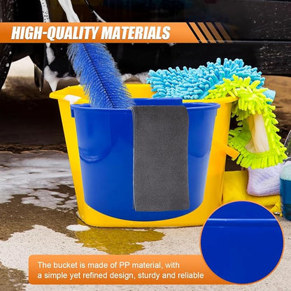 Craedli Car Detailing Bucket Organizer, Multipurpose Auto Hanging Cleaning Tool Organizer, Universal Portable Vehicle Washing Bucket Accessories for Car, Home, Garden, Camping (Blue)