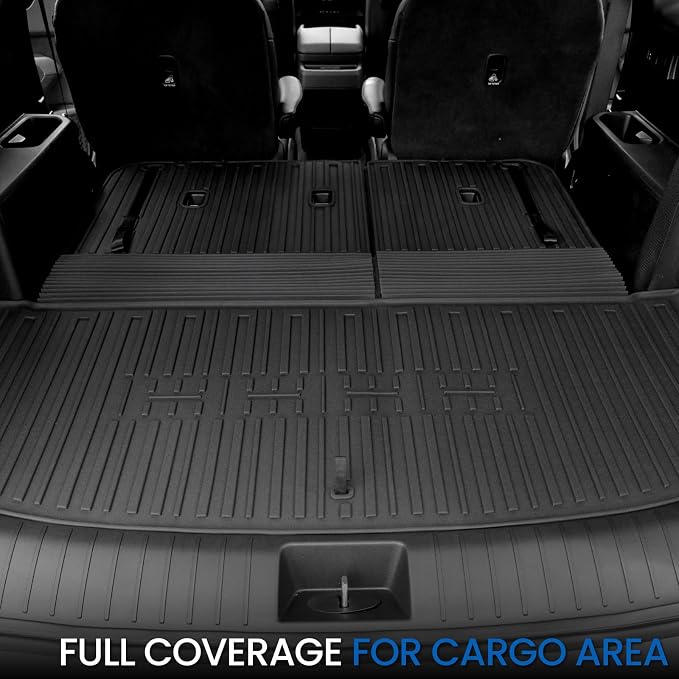 Floor Mats Set for 2027 Kia Telluride 7&8 Seats Gas Only, All Weather TPE Floor Liners Backrest Mat Trunk Mat Cargo Liner Accessories