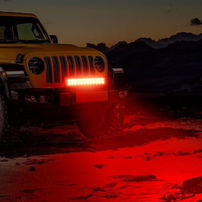 Nilight LED Light Bar 12 Inch 72W Spot Flood Combo Red Beam Off Road Lights Fishing Hunting Emergency Deck Boat Work Lighting for Trucks UTV Pick-up Van Boat Tractor