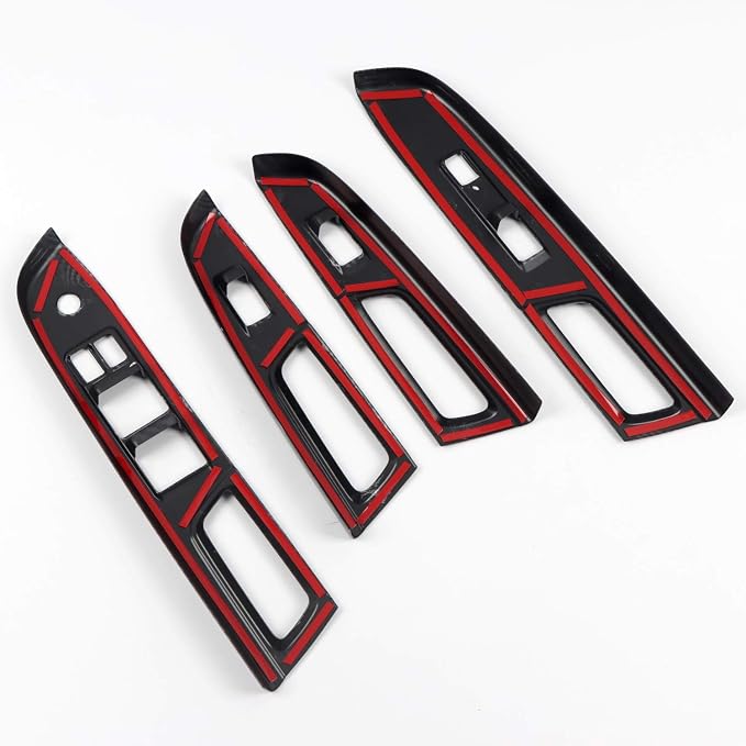 HIGH FLYING Carbon Fiber Grain Car Interior Accessories Window Switch Regular Cover Trim Kit ABS 4pcs LHD ONLY for Subaru WRX STI 2017 (Only Fit Year of 2017)