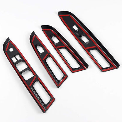 HIGH FLYING Carbon Fiber Grain Car Interior Accessories Window Switch Regular Cover Trim Kit ABS 4pcs LHD ONLY for Subaru WRX STI 2017 (Only Fit Year of 2017)