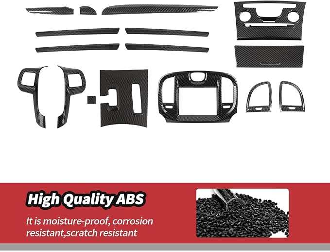 JeCar 16pcs Full Set Carbon Fiber Interior Trim Kit for 2011-2014 Chrysler 300/300C