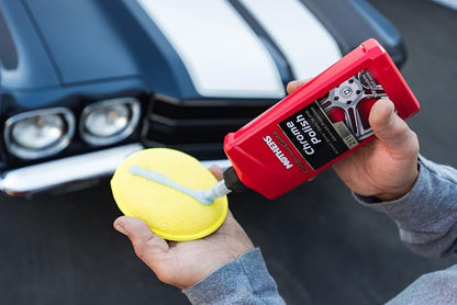 Mothers California Gold Chrome Polish, 12 oz. — Cleans & Brightens Chrome Bumpers, Wheels, Trim & Accessories, Protects Against Fingerprints, Rust & Corrosion, Safe on Glass & Mirrors (05212)